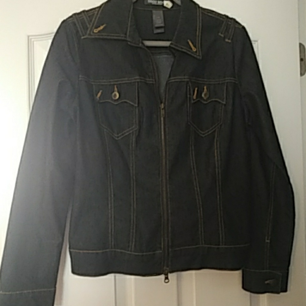 Stretch jean zipper jacket